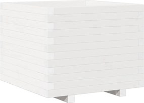 vidaXL Jardinieră de grădină, alb, 60x60x49,5 cm, lemn masiv de pin