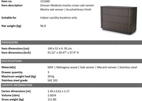 Comoda cu 3 sertare design LUX Modesto