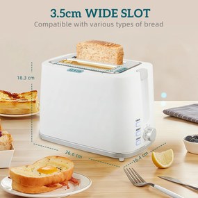 HOMCOM Set Fierbător Electric 2200W 1.7L și Prăjitor Dublu 7 Nivele Alb | Aosom Romania