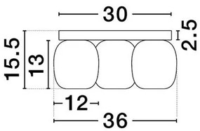 Plafoniera cu 3 spoturi metal negru MARLIN