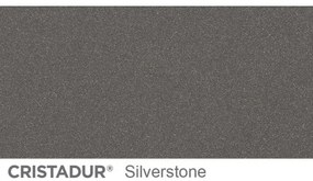 Chiuveta bucatarie Schock Tia D-100 Cristadur Silverstone cu sifon automat, reversibila, granit, montare pe blat 86 x 50 cm