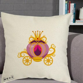 Perna Decorativa Trasura Regala Aurie, 40x40 cm, Ecru, Husa Detasabila, Perna Inclusa, BEKZ®