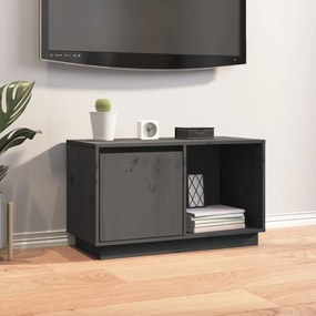 Comoda TV, gri, 74x35x44 cm, lemn masiv de pin 1, Gri
