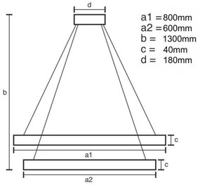 Lustră LED dimabilă pe cablu LED/100W/230V 3000-6500K + telecomandă