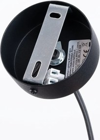 Lustră albă/neagră cu abajur din sticlă Belinda – Sollux