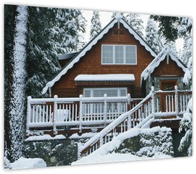 Tablou - Cabană din lemn (70x50 cm)