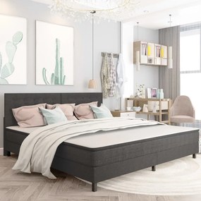 vidaXL Pat continental, gri închis, 200x200 cm, material textil