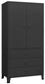 Sifonier industrial, negru, 90x50x180 cm, metal Negru, 1