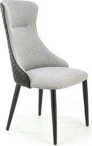 Scaun K434, gri/negru, stofa catifelata/piele ecologica, 53x54x97 cm