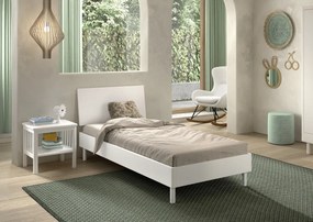 Set Mobilier Camera Copii Forrest Beech, Pat 90x200 cm și Noptieră, din Lemn de Fag Lăcuit Alb – Vipack