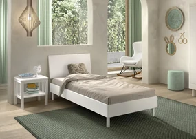 Set Mobilier Camera Copii Forrest Beech, Pat 90x200 cm și Noptieră, din Lemn de Fag Lăcuit Alb – Vipack