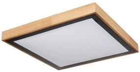 Plafoniera LED cu aspect lemn design modern Bruno maro 39x39cm 24W