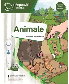 RASPUNDEL ISTETEL, CARTE CU AUTOCOLANTE, ANIMALE - ALBI (63120)
