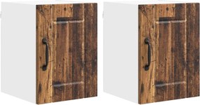 vidaXL Dulap de bucătărie 2 pcs Lemn vechi 30 x 31 x 40 cm