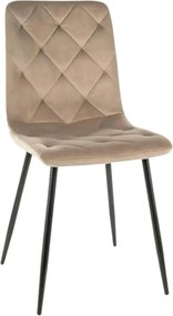 Scaun JERRY, bej/negru, stofa clasica/metal, 45x39x91 cm
