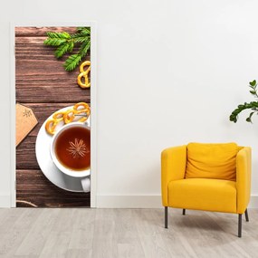 Fototapet pentru ușă - Cana cu decorațiuni (95x205cm)