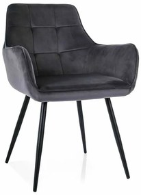 Scaun de bucătărie Pomme Velvet, negru