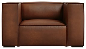 Fotoliu maro coniac cu tapițerie din piele Madame – Windsor &amp; Co Sofas