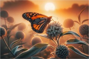 Tablou – Fluture în soare apunând (90x60 cm)