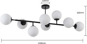 Lustră cu tijă DORADO 8xE14/40W/230V, neagră