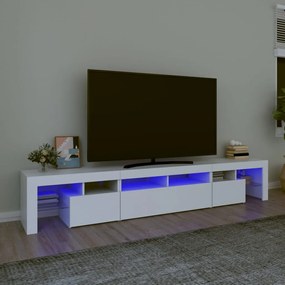 Comode TV cu lumini LED, alb2   30x36,5x40 1, Alb, 230 x 36.5 x 40 cm
