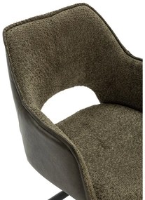 Set de scaune de sufragerie verde cu cotiere 2 buc. tapițat Mariel – Marckeric