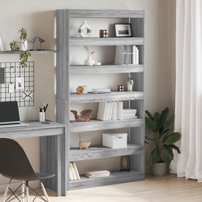 vidaXL Dulap pentru cărți sonoma gri 100 x 30 x 198 cm Lemn compozit