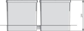 Cos gunoi incorporabil in sertar, GTV Axispace, colectare selectiva, pentru corp de 800 mm, gri antracit, 4 x 15 l Plastic, Gri antracit, L:724 mm;