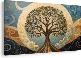 Tablou – Arborele vieții și spirale (90x60 cm)