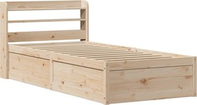 vidaXL Cadru de pat cu tăblie, 75x190 cm, lemn masiv de pin