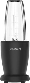 Blender Crown CTB-1000, 300 W, 4 lame, 3 pahare cu capace – 300/480/540 ml, Functie Pulse, Negru
