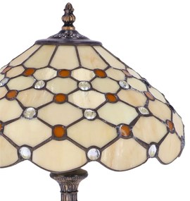 Lampa de masa Tiffany Cream h 45 cm, abajur 30 cm