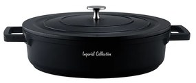 Oala marmorata joasa 28 cm, Imperial Collection IM-LCL28-M, 2.2 l, negru Negru