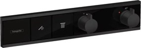 Baterie cada - dus incastrata Hansgrohe RainSelect termostatata negru mat 2 functii