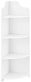 Raft de colt pentru baie 4 niveluri 90x28x28cm   PAL alb