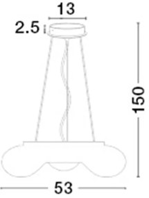 Lustra moderna design circular 53cm Bianco NVL-51011401