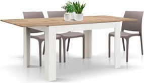MASA LIZZY extensibila 140cm/90 cm - LEMN NATUR, PICIOR ALB