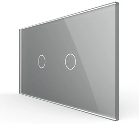 Intrerupator Simplu + Simplu cu Touch LIVOLO cu Rama Din Sticla, Standard Italian, 4M