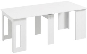 HOMCOM Masă de dining, masă pliantă, masă de bucătărie extensibilă, masă de sufragerie, PAL, 60-180 x 85 x 75 cm, Alb | Aosom Romania