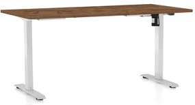 Masă înălțime reglabilă OfficeTech A, 160 x 80 cm, picioare albe, stejar silverjack
