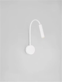 Aplica cu reader LED cu brat flexibil IP44 SONICA alba