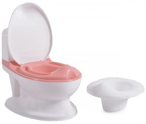 Olita premium pentru copii NOVOKIDS™ Atlantic seat, Cu sunete, Vas detasabil, Plastic non toxic, Suport hartie igienica, Roz cu Alb