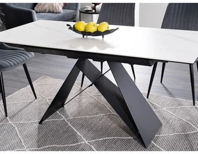 Masa de bucaterie Westin I, 120 x 80 cm, marmura/negru