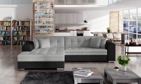 Coltar tapitat, extensibil, 295x80x195 cm, Sorento L02, Eltap (Culoare: Gri deschis texturat / Gri inchis piele)