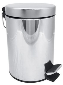 Coș pentru gunoi din inox, 17x25,5 cm, argintiu