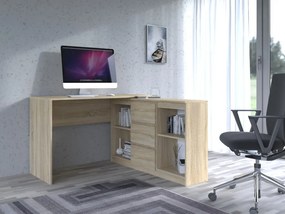 Odell Plus 2D3S, masă birou cu dulap, sonoma