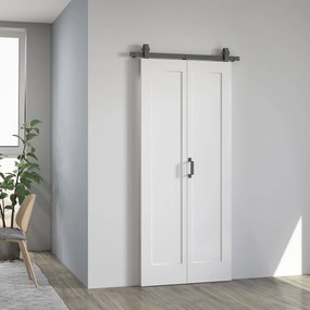 HOMCOM Ușă Pliabilă tip Carte cu Suprafață Vopsibilă 90x210 cm Alb | Aosom Romania