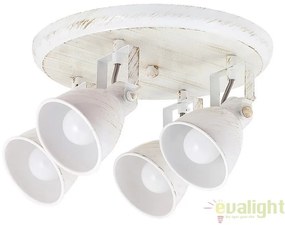 Plafoniera, Lustra cu 4 spoturi design VINTAGE, finisaj alb antic, Vivienne 5969 RX