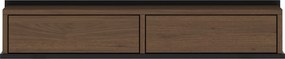 Masa toaletă de perete Zenar 100 cm cu sertare - nuc elegant / negru