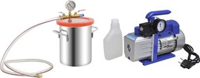 vidaXL Cameră de vid cu pompă cu o singură treaptă, 5,5 L